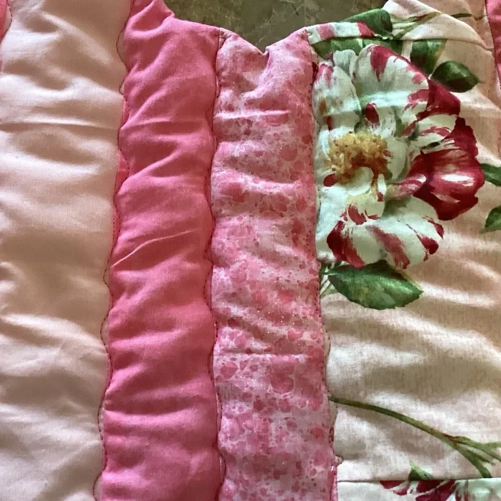 NWT. Hand Crafted Reversible Quilted Baby Bib